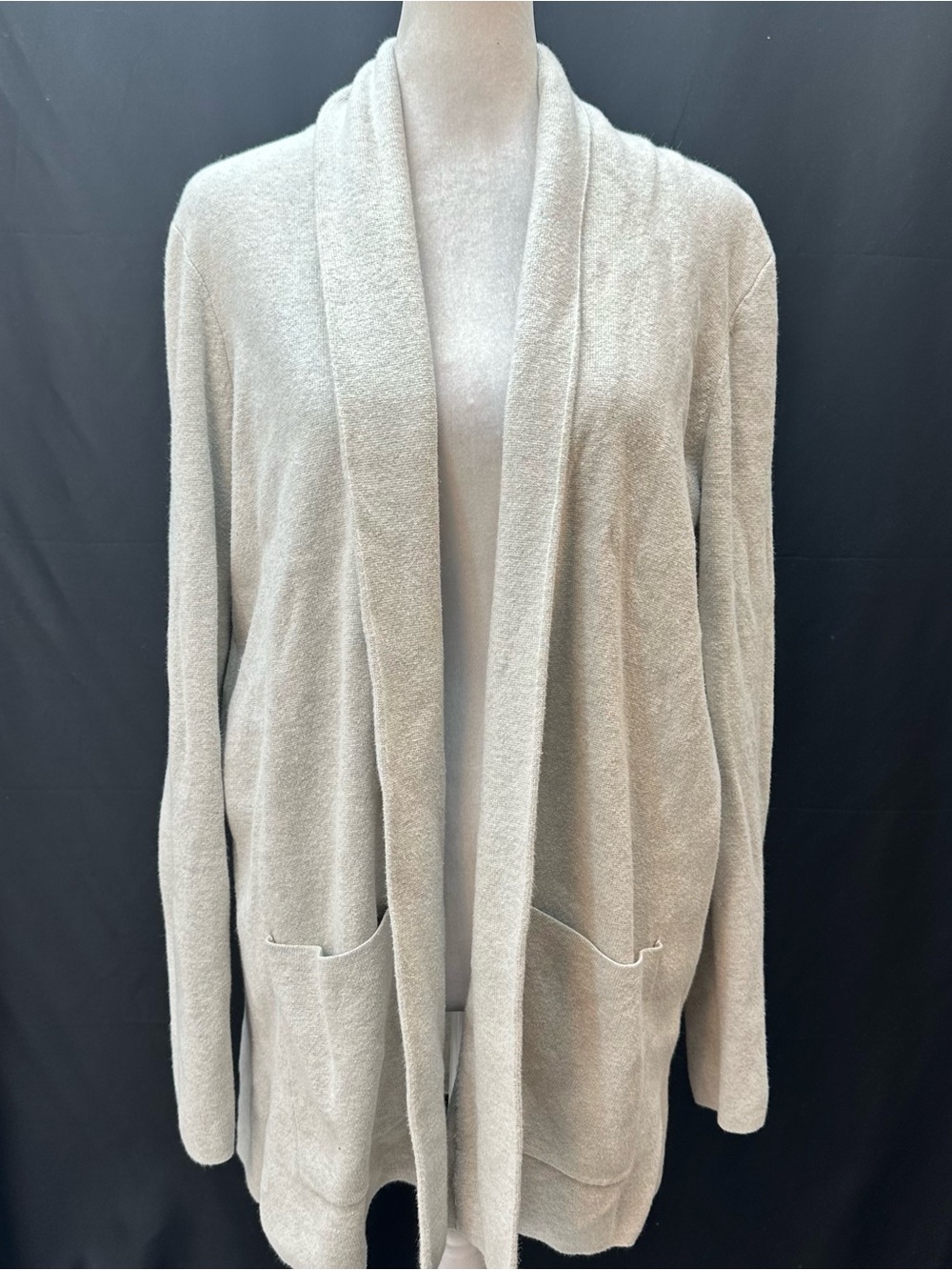 J. Crew Light Gray Open-Front Women's Cardigan Sweater M
